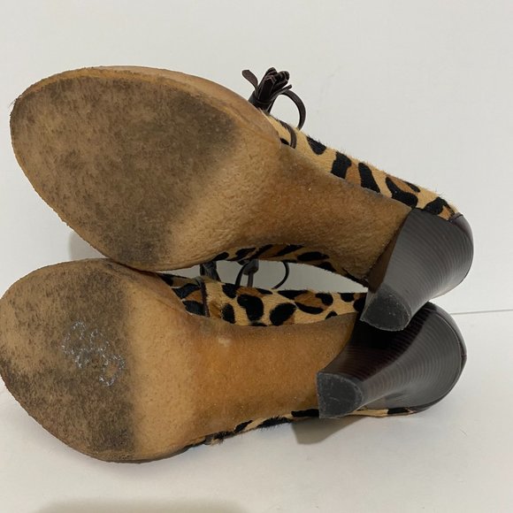 Coach Leopard Calf Hair Tullah Heels Booties 7.5 - Picture 8 of 11